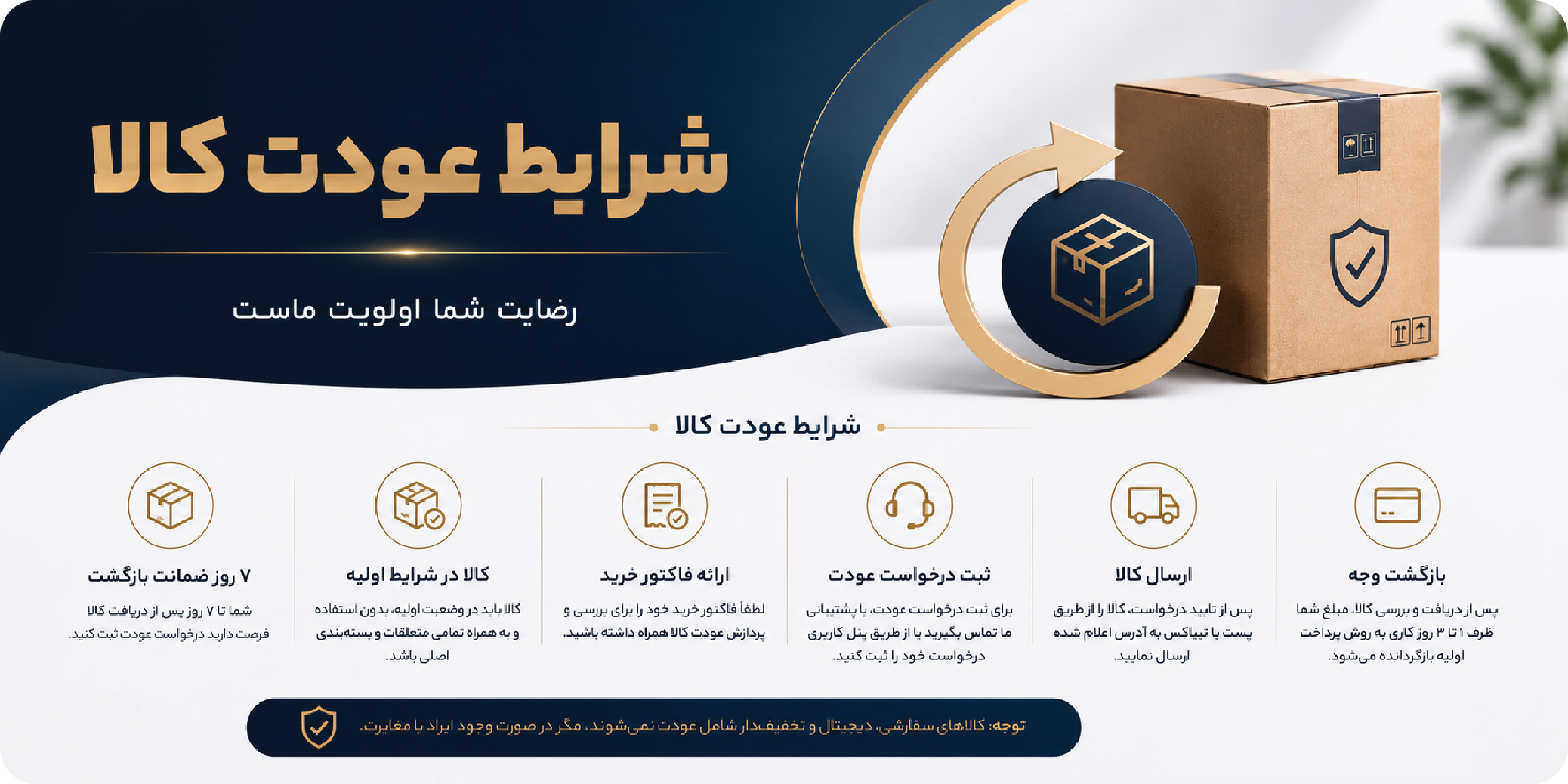 شرایط عودت کالا